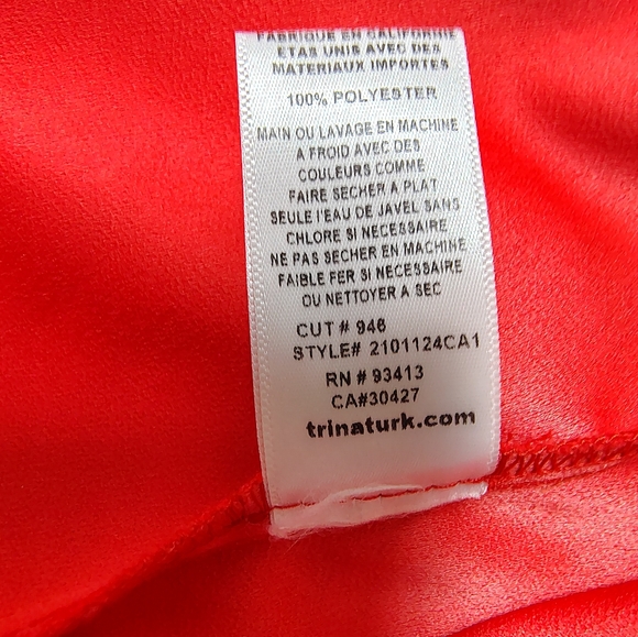 Trina Turk Ruffled Neckline Top Watermelon Color Women's Medium - Current Style - Picture 6 of 10